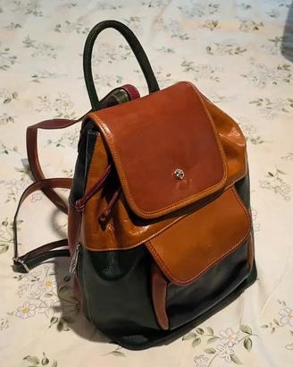 Zaino Borsa Valentina in Vera Pelle multicolor