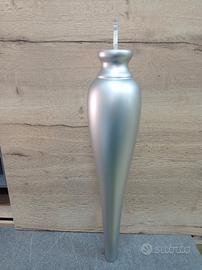 Gambe tornite in legno argentate