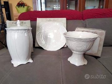 biscottiera, centrotavola,piatto. in ceramica 