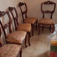 Credenza-Vetrina-Tavolo-6 Sedie in legno Vintage