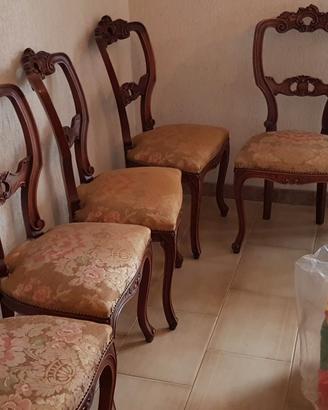 Credenza-Vetrina-Tavolo-6 Sedie in legno Vintage