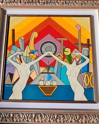 Enzo Fornara, Olio Su Tela, 60x60 con autentica
