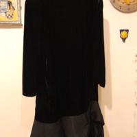 Abito elegante longuette in velluto nero