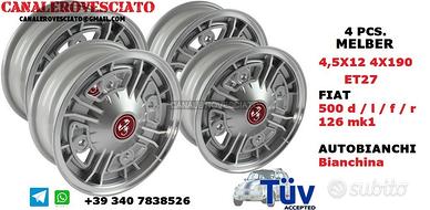 Cerchi MELBER 4,5x12 4x190 fiat 500 n d l f r 4x19