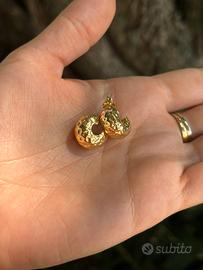 Orecchini martellanti argento 925 placcato oro