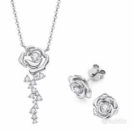 Parure Collana e Orecchini con Diamanti Moissanite