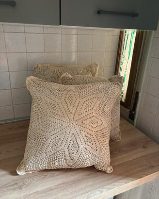 Federe Cuscino All'Uncinetto Fatto a Mano