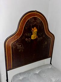 Letto antico in ferro battuto dipinto a mano