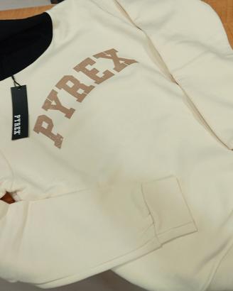 Felpa in cotone Pyrex panna tg M