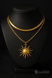 Collana girocollo con ciondolo grande sole