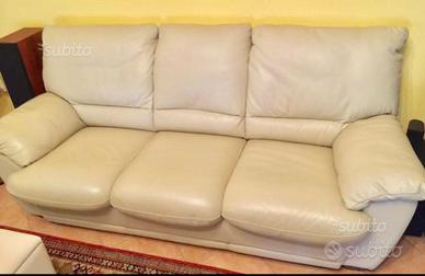 Divano 3 posti in vera pelle