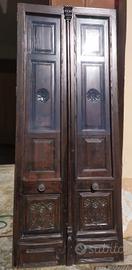 Coppia Porte Antiche con fregi foreali e altro 
