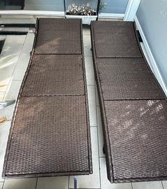 Coppia lettini prendisole in rattan