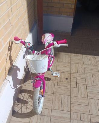 Bici 14″ Sunsport fucsia + rotelle