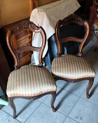 Sedie antiquariato in noce metà 800