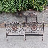 Coppia di letti antichi fine '700 in ferro e metal