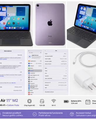 Apple iPad Air 11” M2 128GB Viola + Keyboard apple