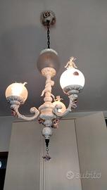 Lampadario ceramica a palla con angeli 