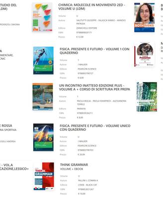 Libri di testo Istituto agrario classe prima Canto