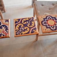 sottopentola in ceramica e legno