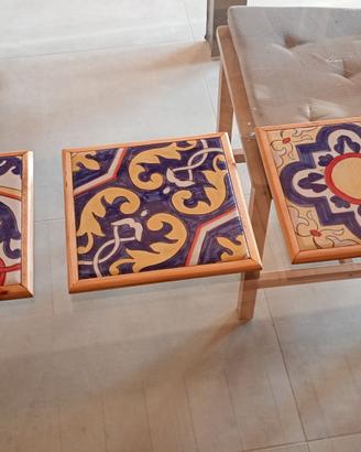 sottopentola in ceramica e legno