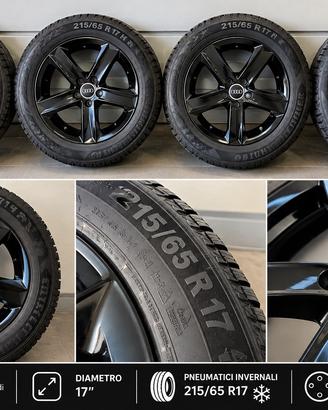 4 cerchi in lega audi da 17” neri lucidi con gomme