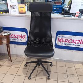 SEDIA UFFICIO SIMILPELLE NERA RETE