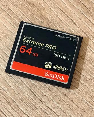 compact flash Sandisk 64 Gb Extreme Pro (160 Mb/s)