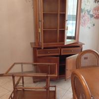 vetrinetta+tavolo ciliegio massello