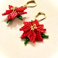 Orecchini stella di natale perlinw fai da te