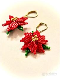 Orecchini stella di natale perlinw fai da te