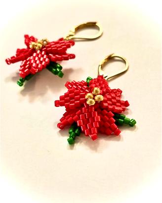 Orecchini stella di natale perlinw fai da te