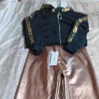 completo  giubbetto e pantaloni oro