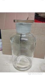 Antico BARATTOLO VASO vetro trasparente Farmacia