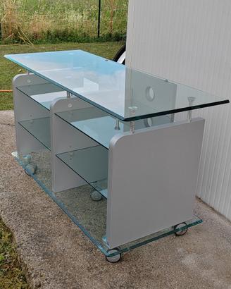 mobile porta TV e Stereo in vetro