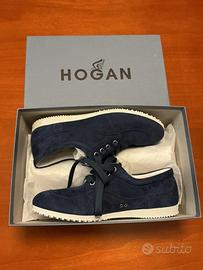 SCARPE HOGAN DONNA IN CAMOSCIO BLU N.38,5