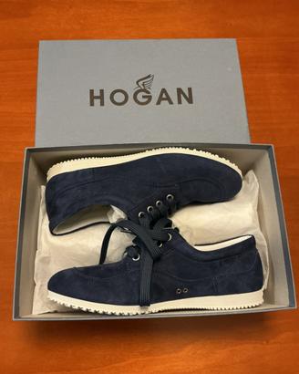 SCARPE HOGAN DONNA IN CAMOSCIO BLU N.38,5