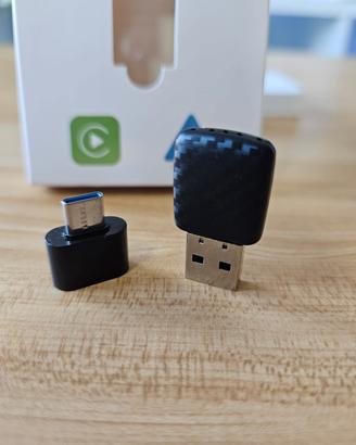 Adattatore CarPlay wireless, nero effetto carbonio