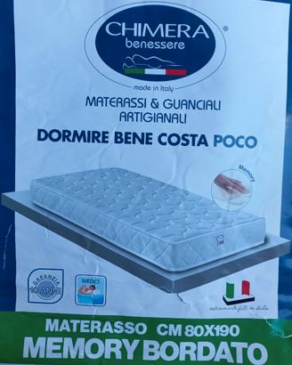 Nuovo materasso memory bordato singolo cm.80x190