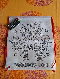 8 sacchetti nuovi da colorare con pastelli a cera 