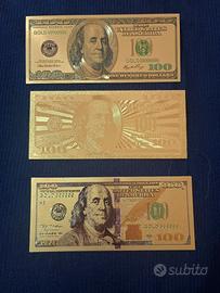 3 x 100 DOLLARI U.S.A. LAMINA D'ORO