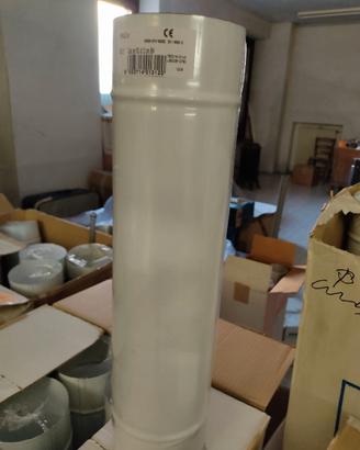 Tubo stufa smaltato bianco