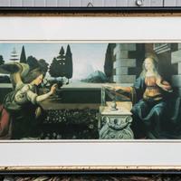 Litografia incorniciata Leonado Da Vinci 52x30 cm