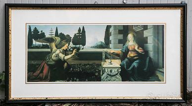 Litografia incorniciata Leonado Da Vinci 52x30 cm