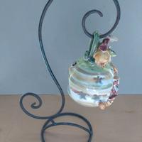 Porta candela sospeso in ceramica e ferro raro