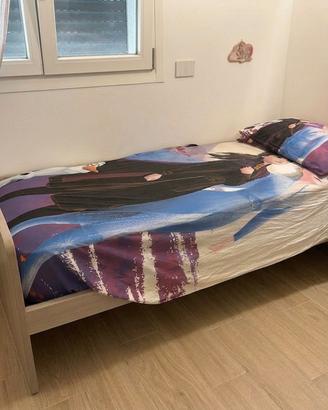 Letto singolo con rete e materasso 