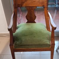 POLTRONA ANTICA IN LEGNO NOCE