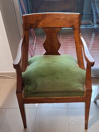 POLTRONA ANTICA IN LEGNO NOCE