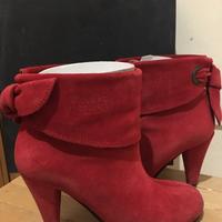 Stivaletti Moschino camoscio rosso n. 36