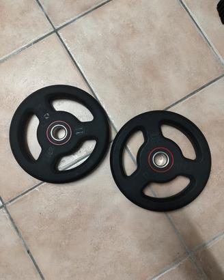 Coppia dischi 5 Kg gommati con maniglie foro 28
